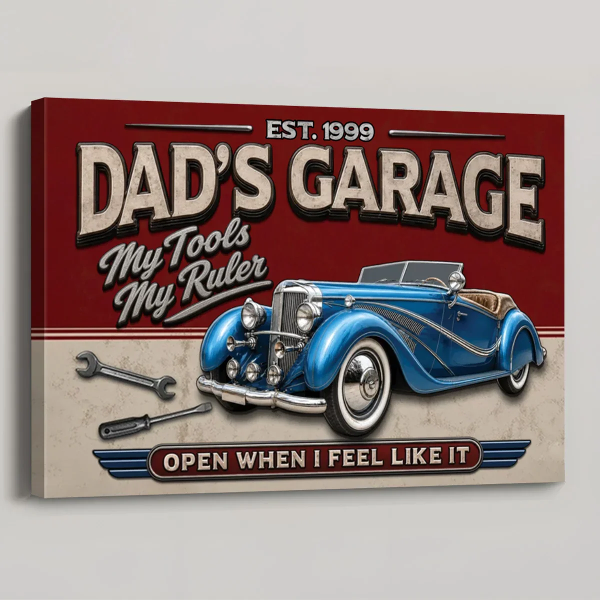 Personalized Dad's Garage Poster, Vintage Car Wall Art, Unique Creative Gift for Dad or Grandpa - Image 2