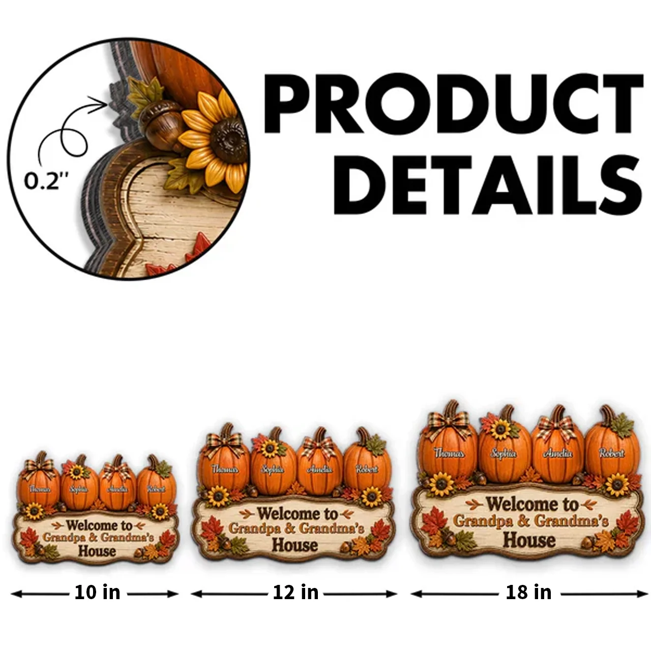 Personalized Wooden Sign with Fall Pumpkins, Unique Gift for Grandma & Grandpa's Cozy House - Image 5