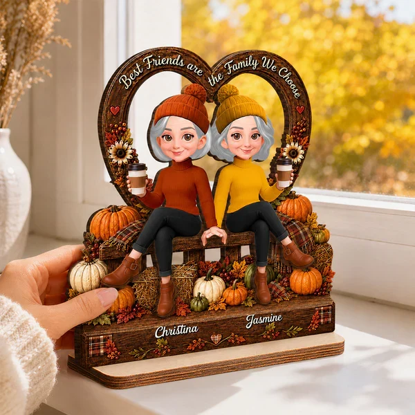 Wooden Plaque With Chosen Family Quote, Personalized Fall Keepsake, Unique Gift For Friend - Image 6