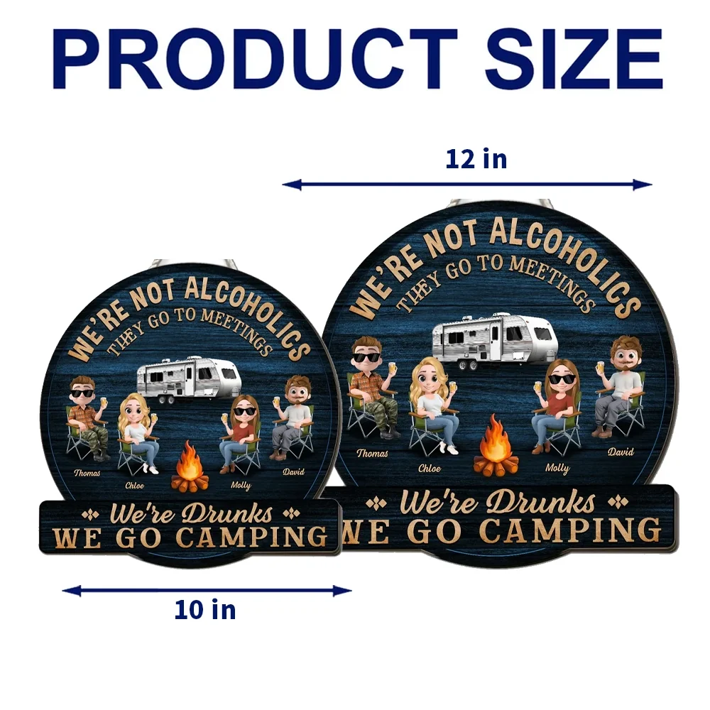 Personalized Wooden Sign, Funny Camping Squad Campfire Scene, Unique Gift for Camping Friends - Image 4