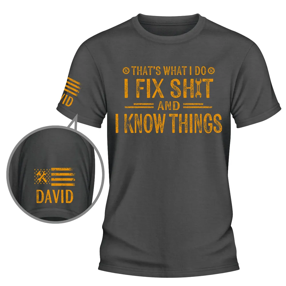 Personalized Dual Print Classic Tee, Custom Fix It Humor Shirt, Unique Creative Gift for Dad or Husband - Image 5