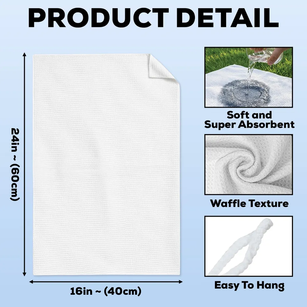 Personalized Kitchen Towel, Funny I Drink I Grill Quote, Cartoon Griller, Unique Creative Gift for Dad - Image 4