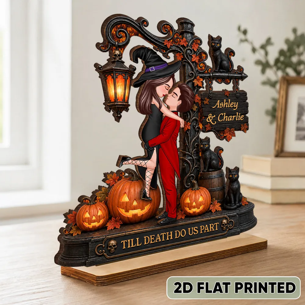 Till Death Do Us Part 2-Layer Wooden Plaque, Gothic Couple Keepsake, Creative Gift for Partners - Image 3
