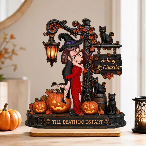 Till Death Do Us Part 2-Layer Wooden Plaque, Gothic Couple Keepsake, Creative Gift for Partners - Image 5