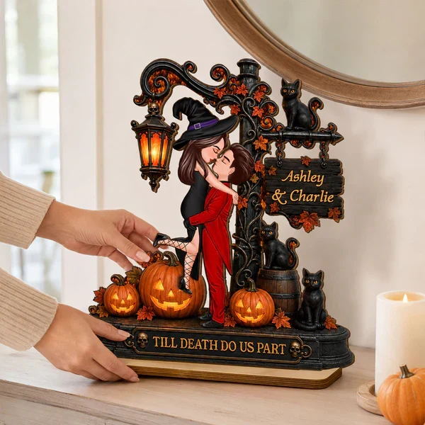 Till Death Do Us Part 2-Layer Wooden Plaque, Gothic Couple Keepsake, Creative Gift for Partners - Image 6