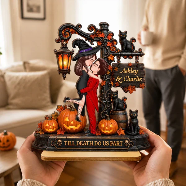 Till Death Do Us Part 2-Layer Wooden Plaque, Gothic Couple Keepsake, Creative Gift for Partners - Image 7