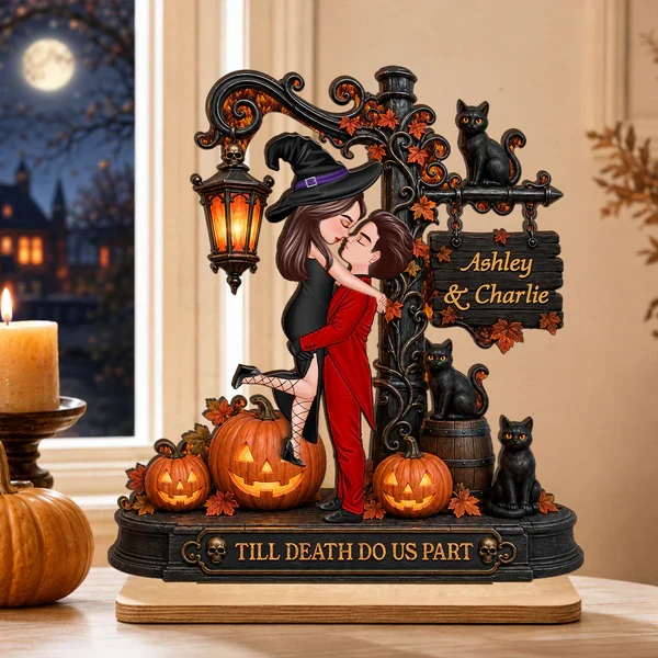 Till Death Do Us Part 2-Layer Wooden Plaque, Gothic Couple Keepsake, Creative Gift for Partners - Image 8