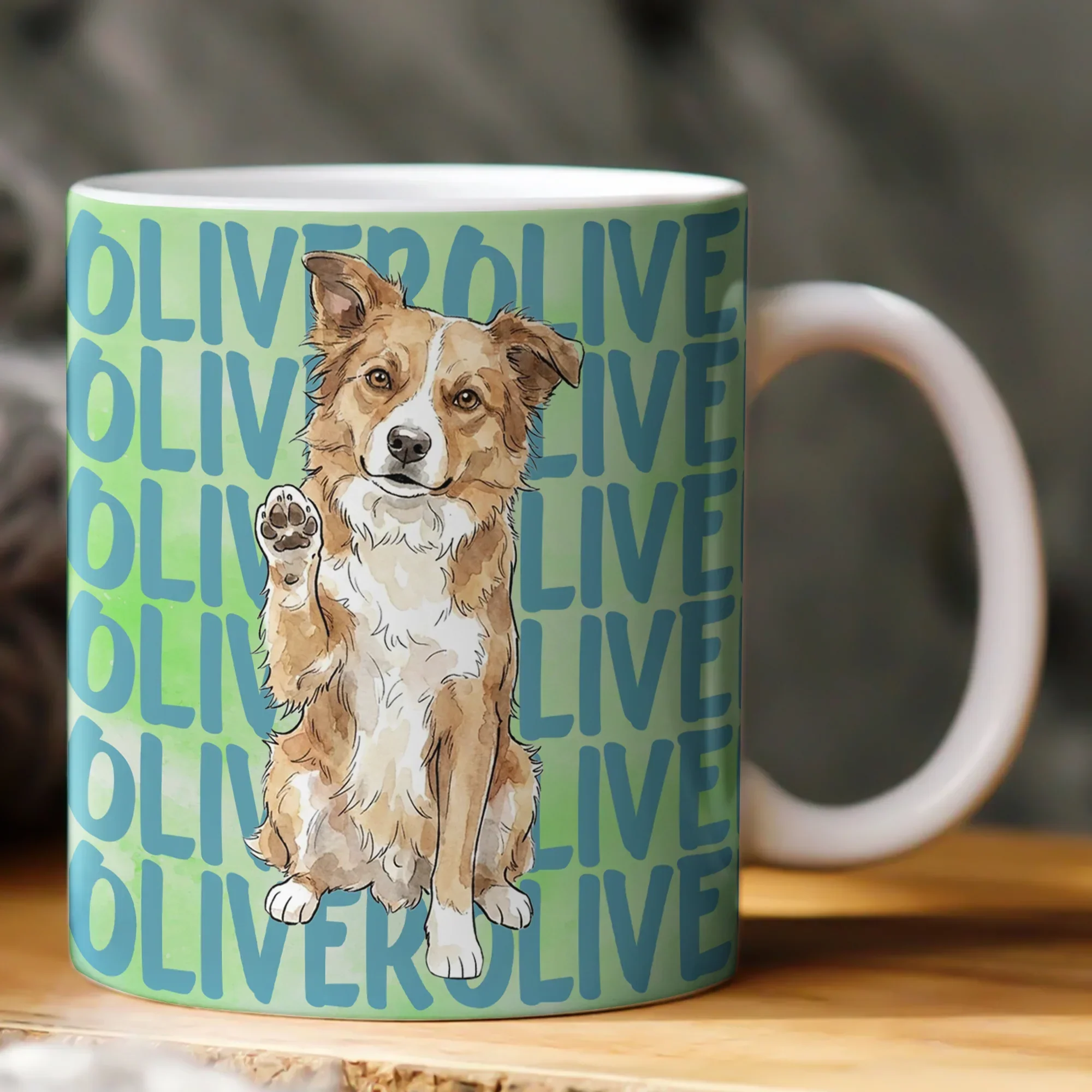 Custom Pet Portrait Ceramic Mug, Playful Pastel Pet Art for Morning Coffee, Creative Gift for Dog & Cat Lovers - Image 2