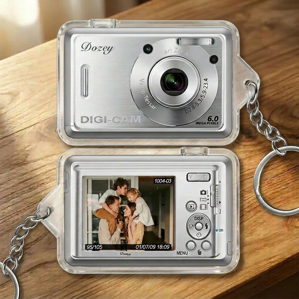 Personalized Retro Camera Car Hanger with Custom Photo, Acrylic Rearview Mirror Ornament, Unique Gift for Photo Lovers - Image 3