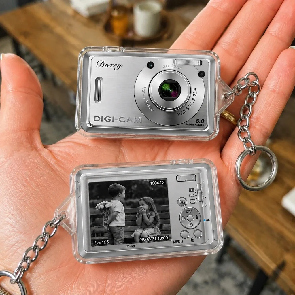 Personalized Retro Camera Car Hanger with Custom Photo, Acrylic Rearview Mirror Ornament, Unique Gift for Photo Lovers - Image 5