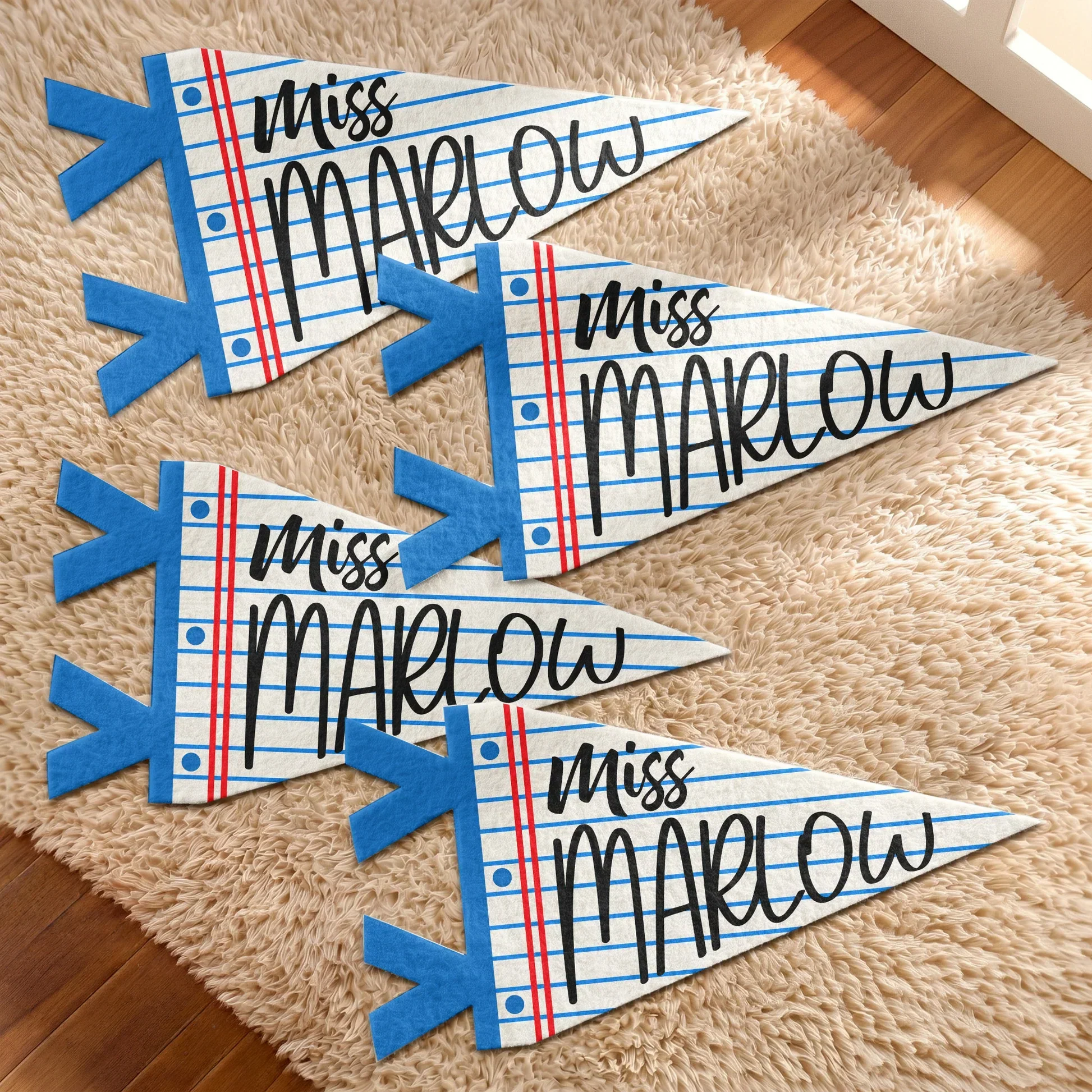 Personalized Felt Pennant for Teacher, Pencil Classroom Decor, Unique Creative Gift - Image 3