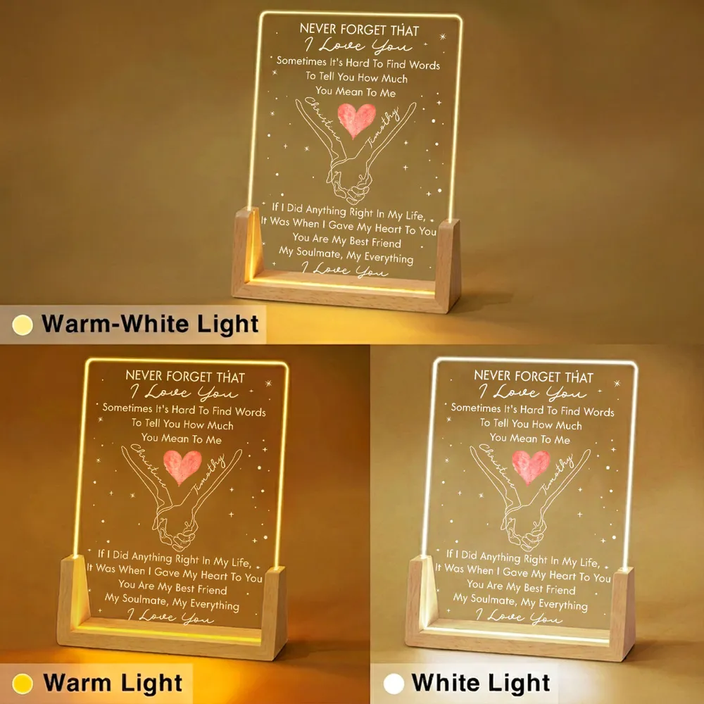 Personalized LED Light Frame, Holding Hands I Love You Design, Unique Romantic Gift for Partner - Image 3