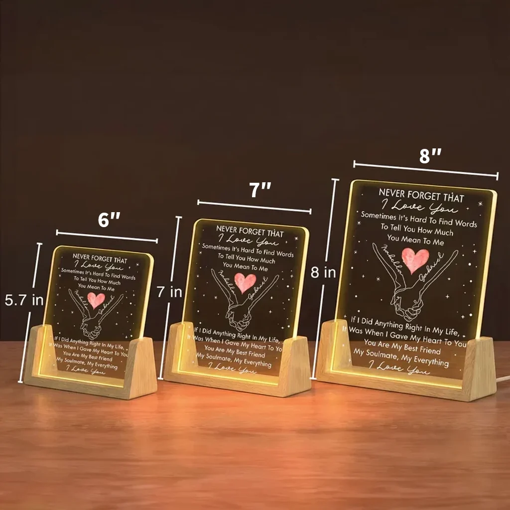 Personalized LED Light Frame, Holding Hands I Love You Design, Unique Romantic Gift for Partner - Image 4