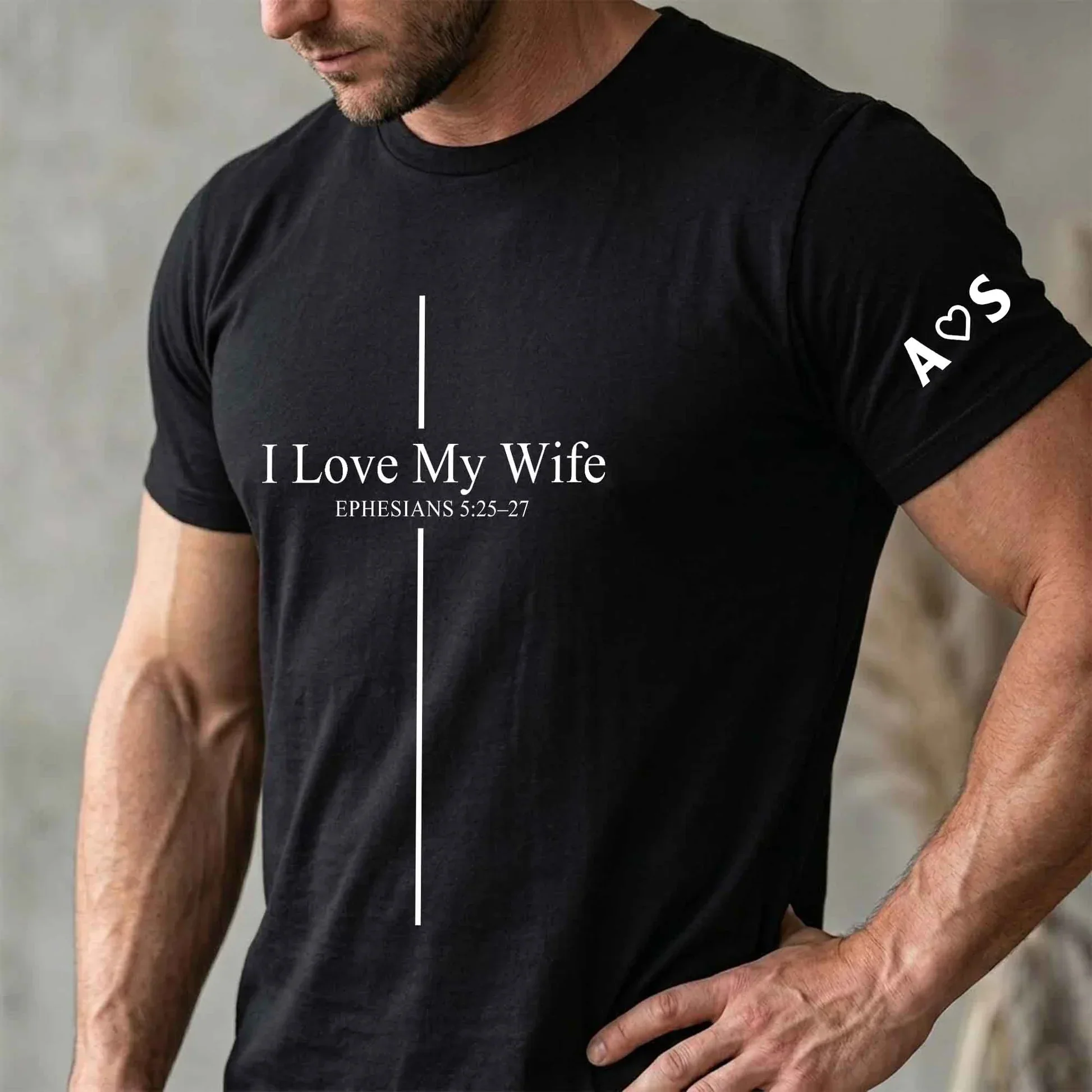 I Love My Wife Ephesians Dual Print Classic Tee, Personalized Unique Gift For Husband - Image 2