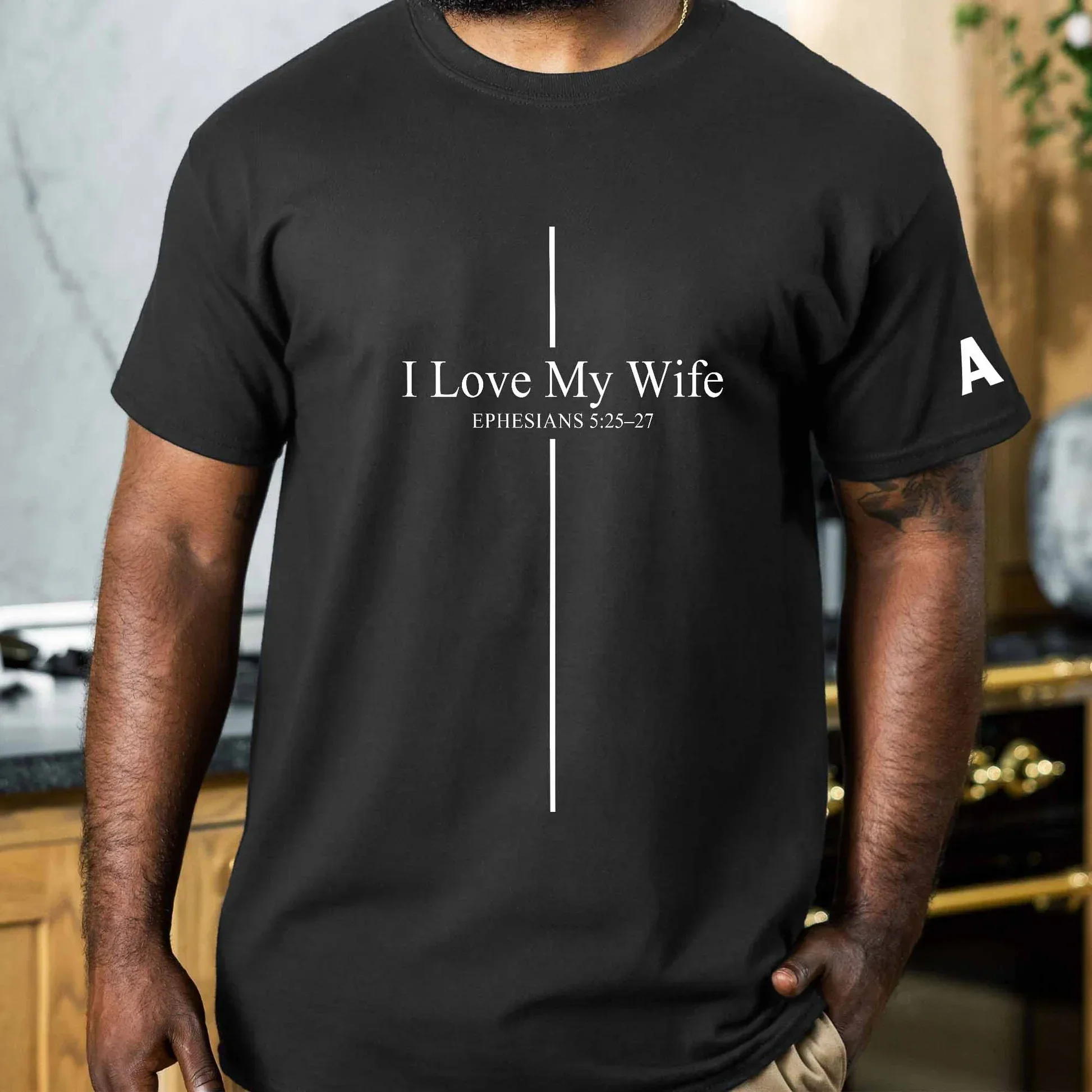 I Love My Wife Ephesians Dual Print Classic Tee, Personalized Unique Gift For Husband - Image 6