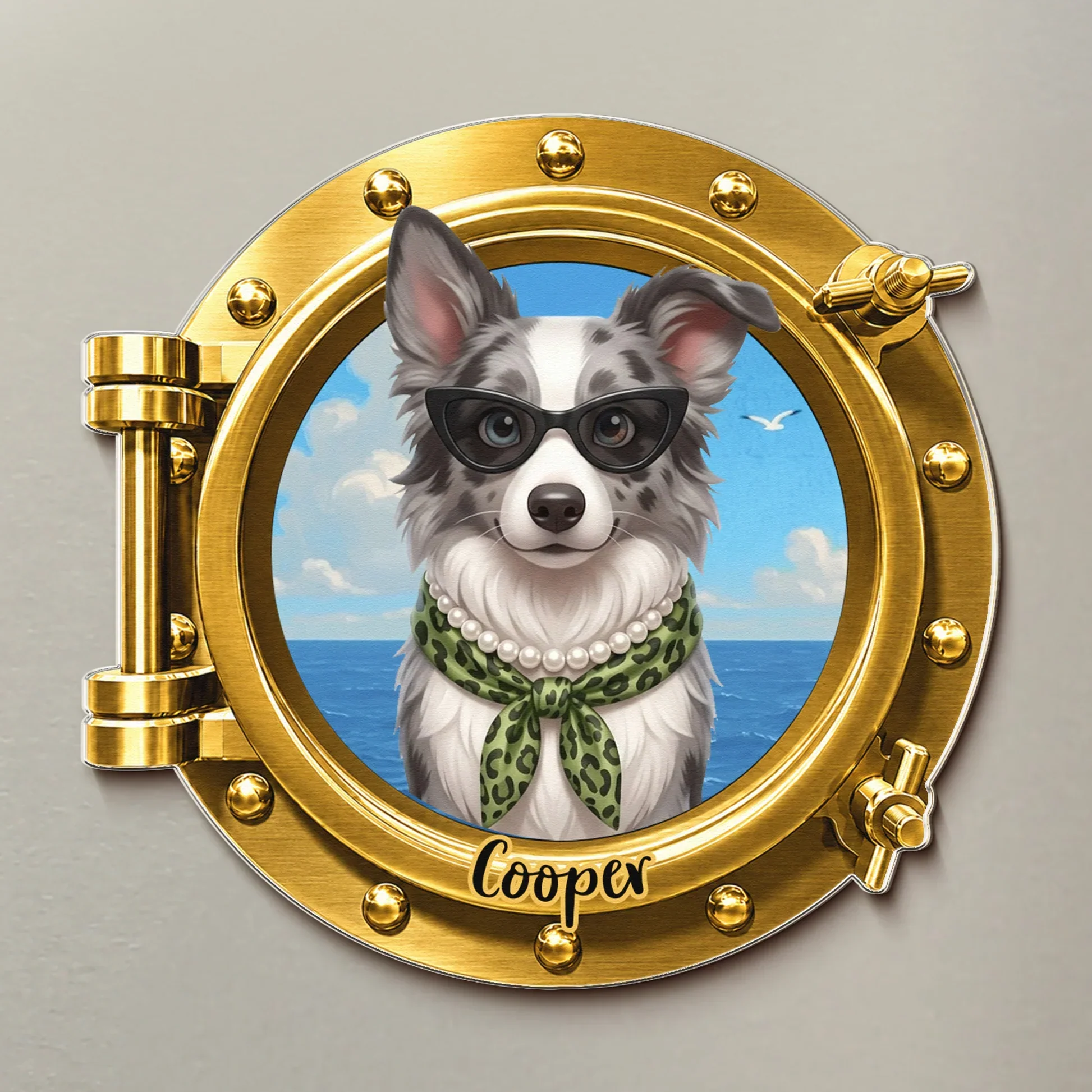 Personalized Pet Porthole Acrylic Magnet, Custom Cartoon Cruise Door Decor, Unique Gift for Pet Owners - Image 3