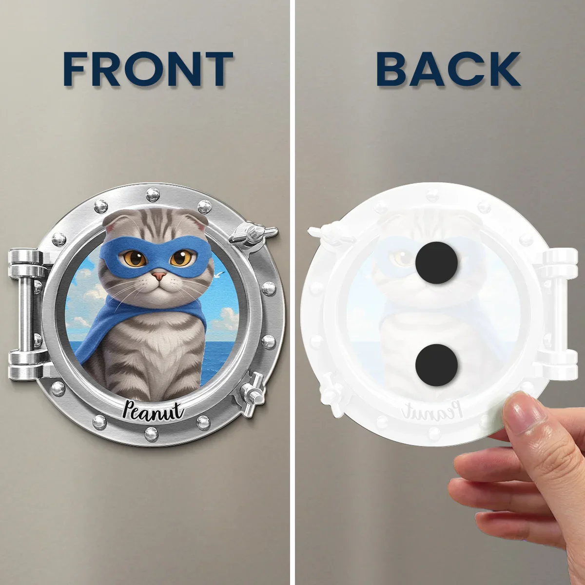 Personalized Pet Porthole Acrylic Magnet, Custom Cartoon Cruise Door Decor, Unique Gift for Pet Owners - Image 5