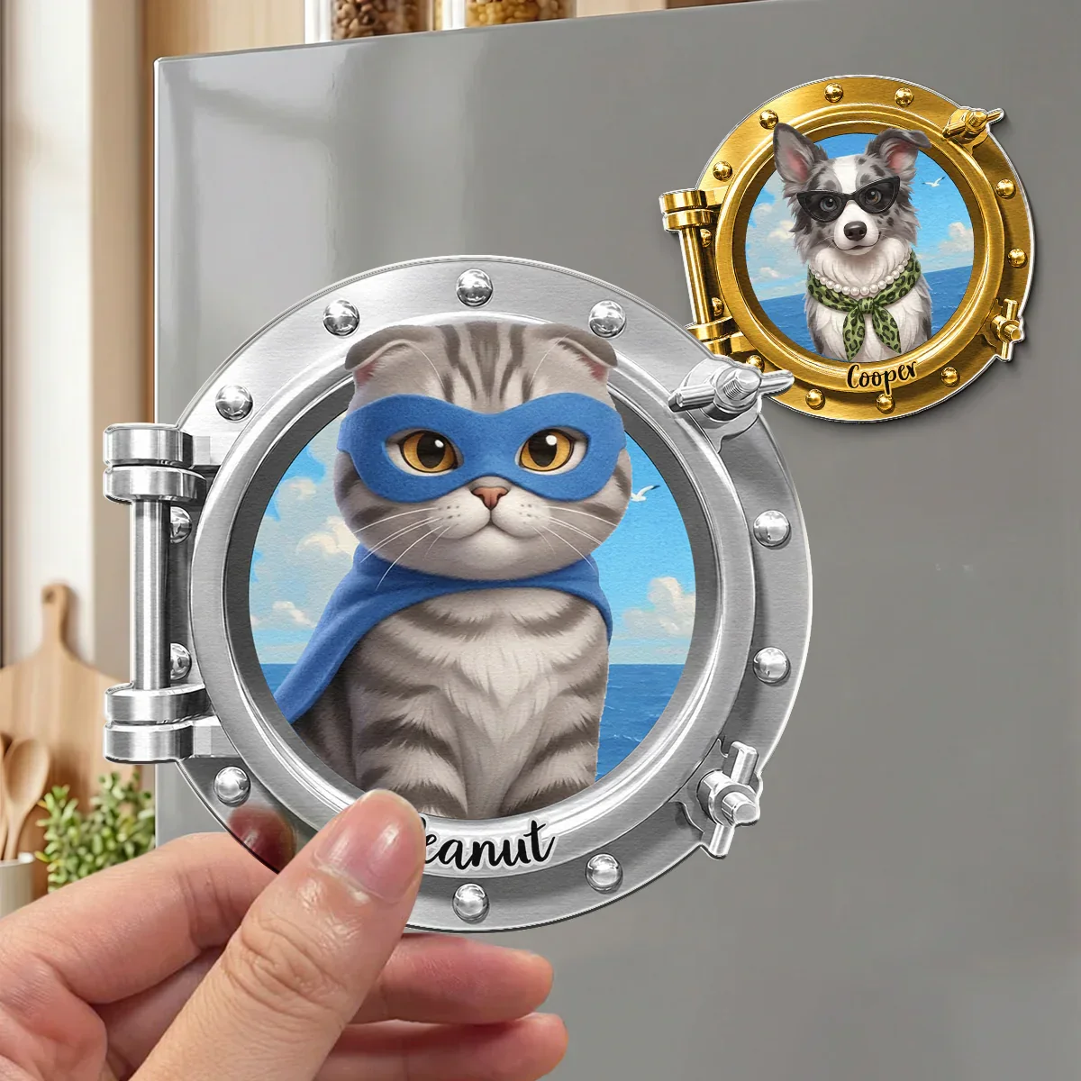 Personalized Pet Porthole Acrylic Magnet, Custom Cartoon Cruise Door Decor, Unique Gift for Pet Owners - Image 7