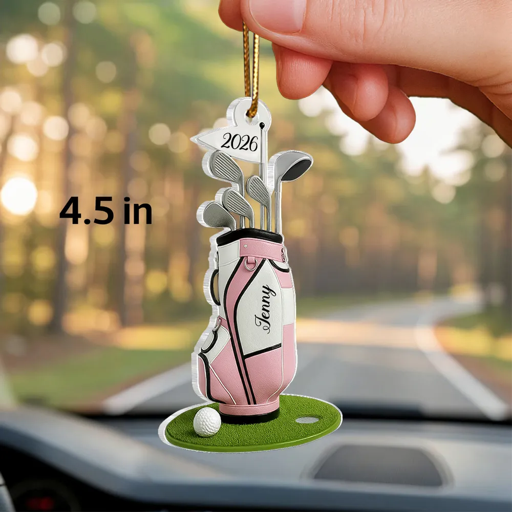 Personalized Acrylic Keychain with Golf Bag & Clubs, Bright Golf Lover Keepsake, Unique Creative Gift - Image 3