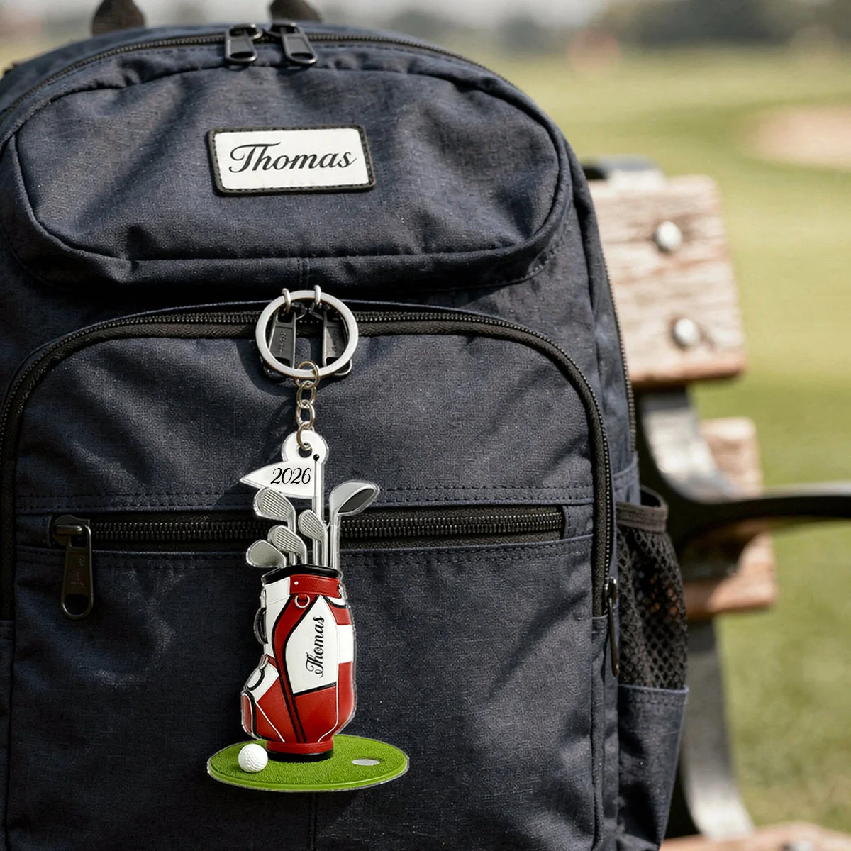 Personalized Acrylic Keychain with Golf Bag & Clubs, Bright Golf Lover Keepsake, Unique Creative Gift - Image 5