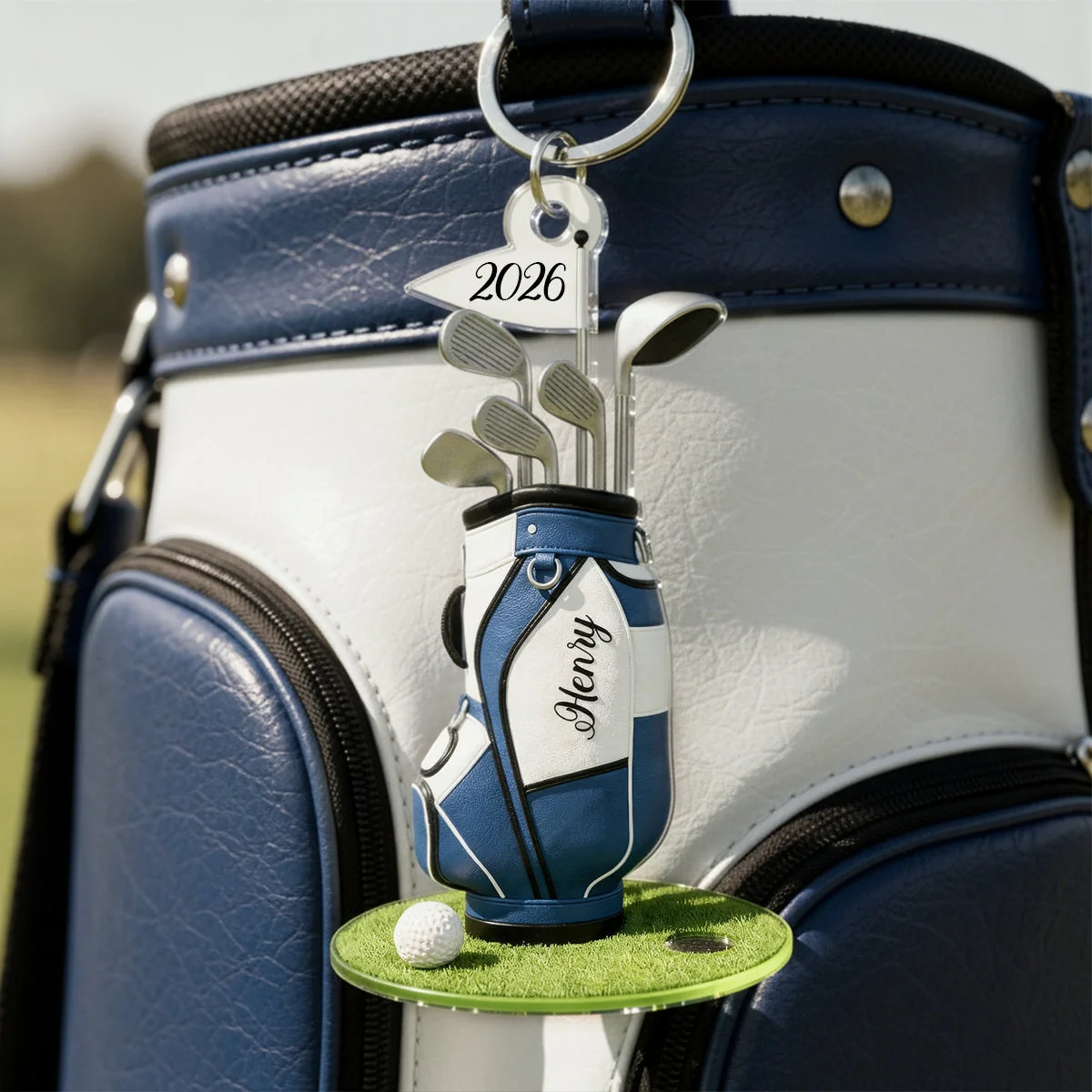 Personalized Acrylic Keychain with Golf Bag & Clubs, Bright Golf Lover Keepsake, Unique Creative Gift - Image 7