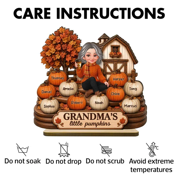 Personalized 2-Layer Wooden Plaque, Grandma's Little Pumpkins Fall Decor, Unique Gift for Grandma - Image 5