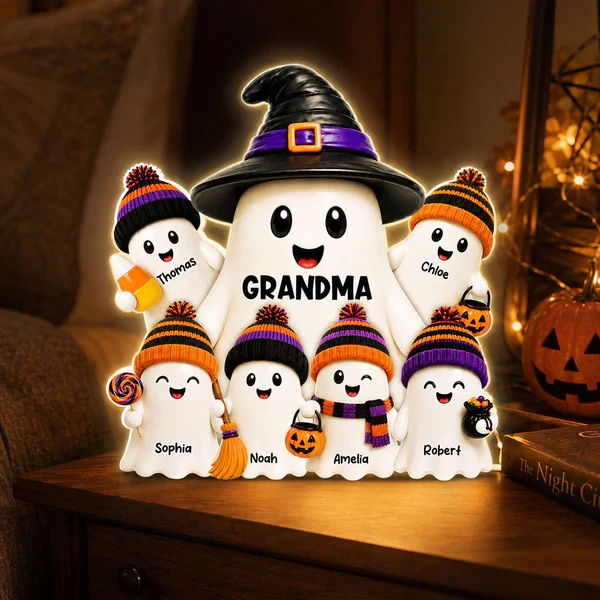 Personalized Acrylic Light Box, Grandma Ghost Family Halloween Decor, Unique Gift for Grandma - Image 7