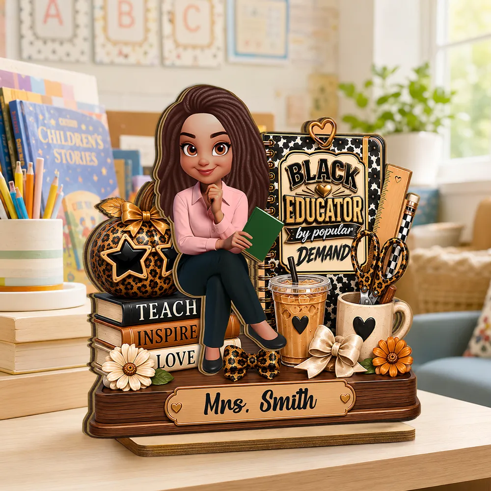 Personalized 2-Layer Wooden Plaque, Black Educator by Popular Demand, Unique Gift for Teacher - Image 2