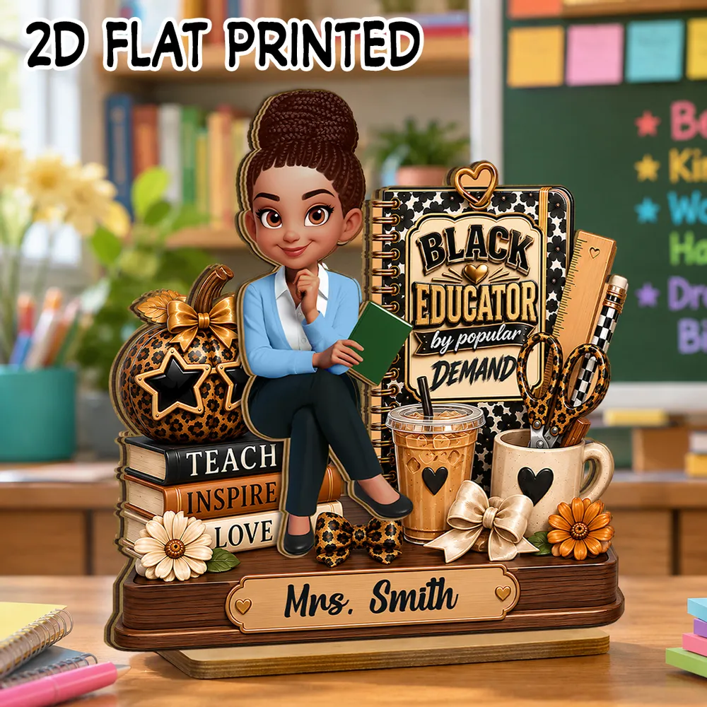 Personalized 2-Layer Wooden Plaque, Black Educator by Popular Demand, Unique Gift for Teacher - Image 3