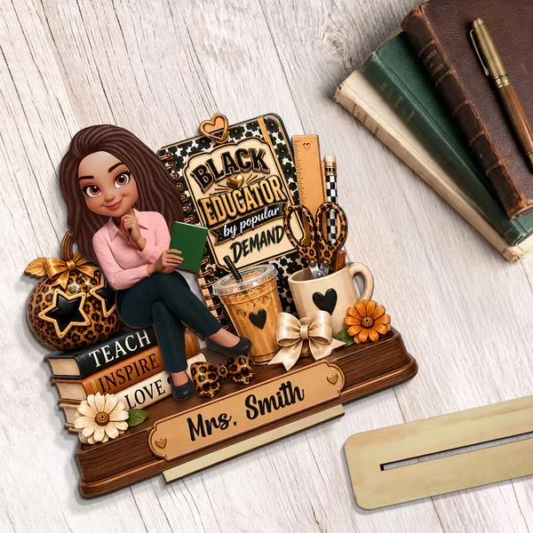 Personalized 2-Layer Wooden Plaque, Black Educator by Popular Demand, Unique Gift for Teacher - Image 7