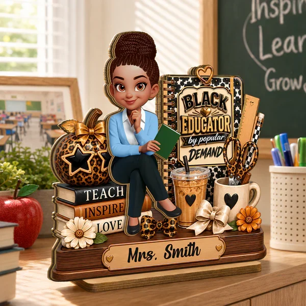 Personalized 2-Layer Wooden Plaque, Black Educator by Popular Demand, Unique Gift for Teacher - Image 8