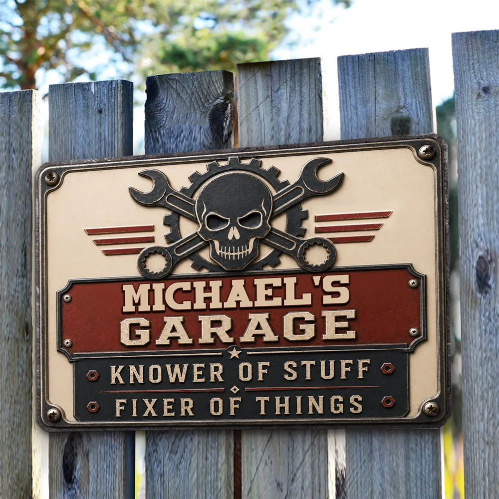Rectangular Iron Sign, Personalized Fixer of Things Garage Design, Vintage Decor, Unique Gift - Image 7