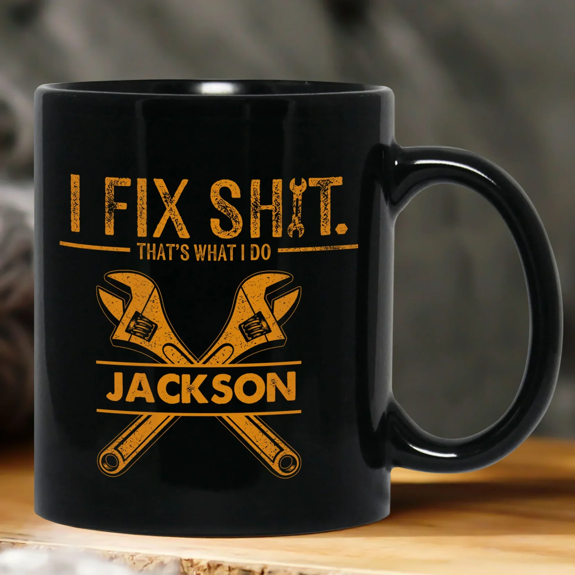 Personalized Fix It Mug with Wrench Graphic for Dad & Handyman, Unique Creative Gift - Image 2