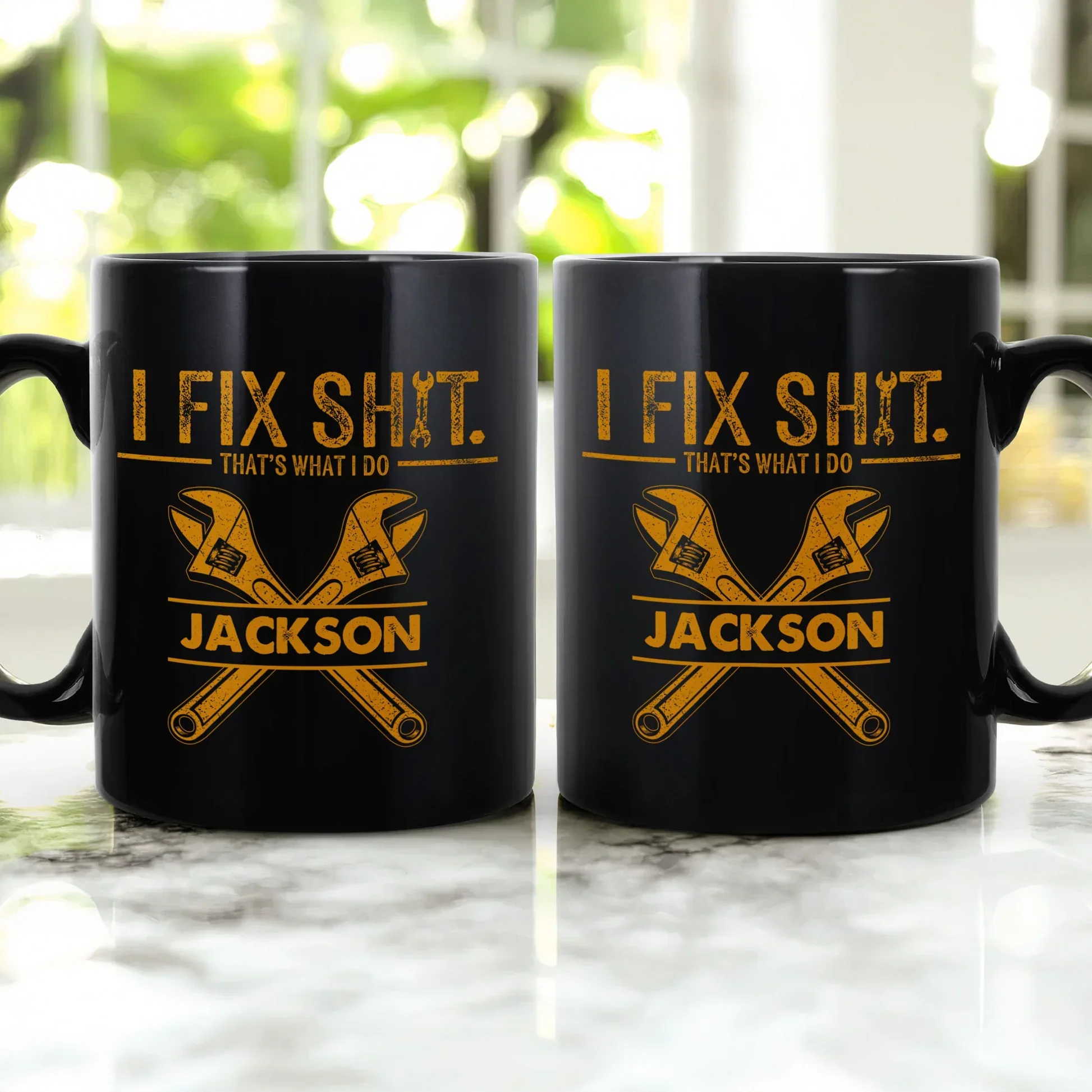 Personalized Fix It Mug with Wrench Graphic for Dad & Handyman, Unique Creative Gift - Image 3