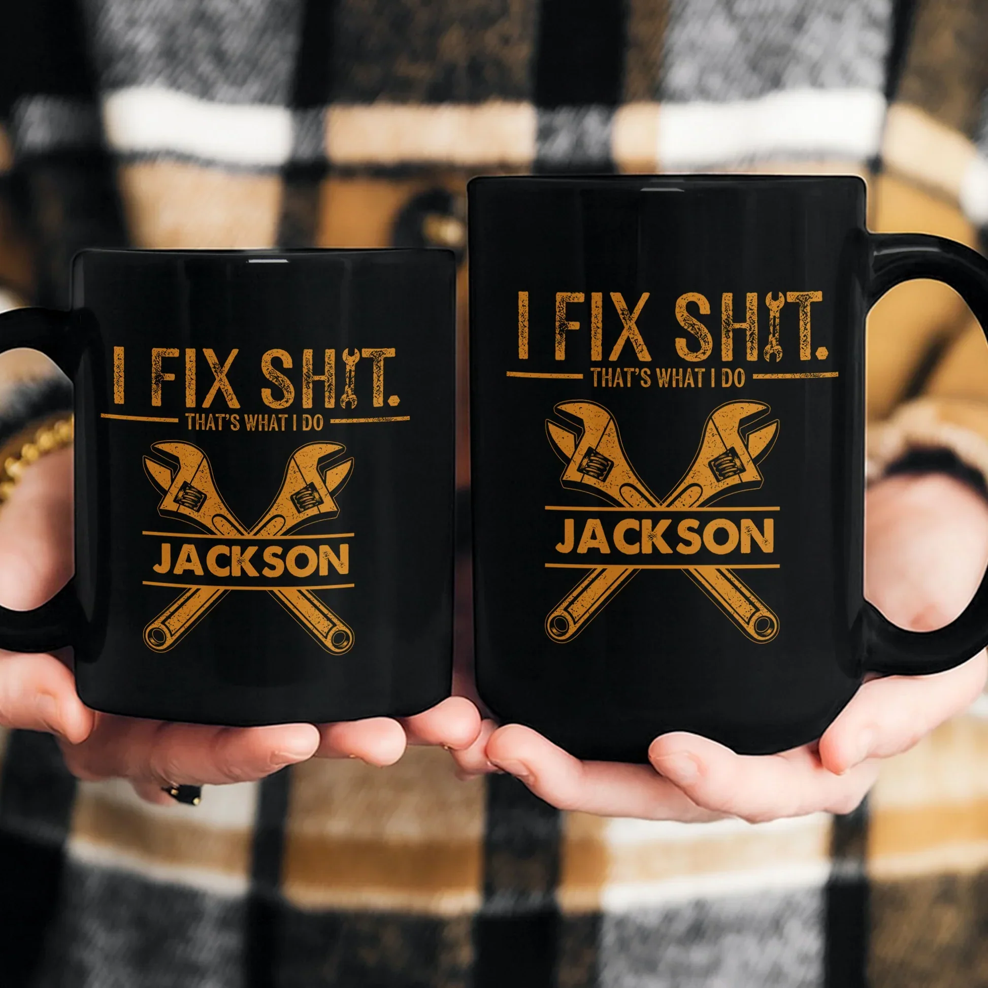 Personalized Fix It Mug with Wrench Graphic for Dad & Handyman, Unique Creative Gift - Image 5