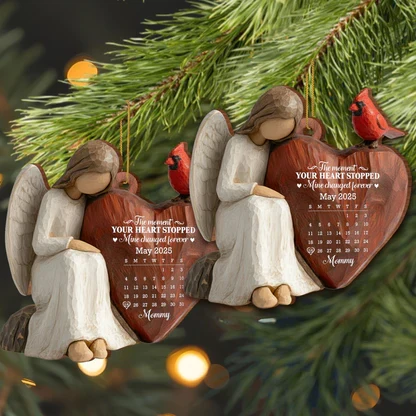 Custom Wooden Ornament, Cardinal & Angel Remembrance Decor, Unique Memorial Gift for Loved One - Image 4