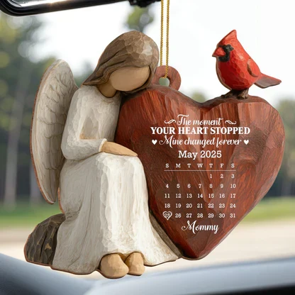 Custom Wooden Ornament, Cardinal & Angel Remembrance Decor, Unique Memorial Gift for Loved One - Image 5