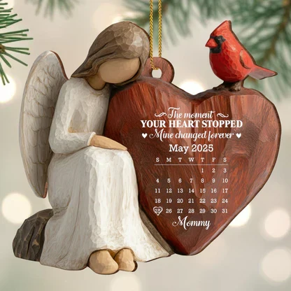 Custom Wooden Ornament, Cardinal & Angel Remembrance Decor, Unique Memorial Gift for Loved One - Image 7