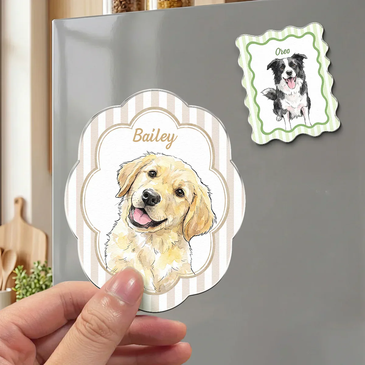 Colorful Acrylic Fridge Magnet for Dog & Cat Lovers, Creative Kitchen Gift with Custom Pet Art - Image 6