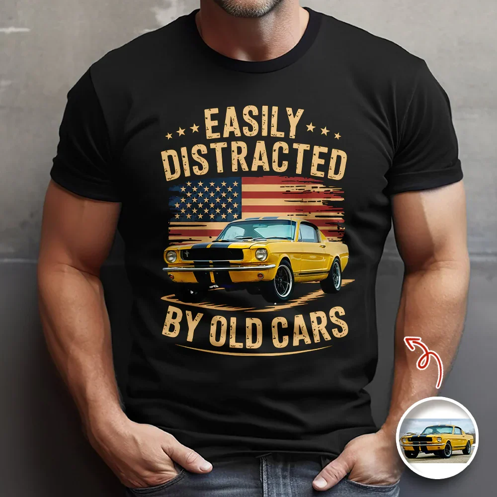 Personalized Classic Tee With Old Cars Graphic, Vintage Auto Humor Unique Gift for Car Guy - Image 7