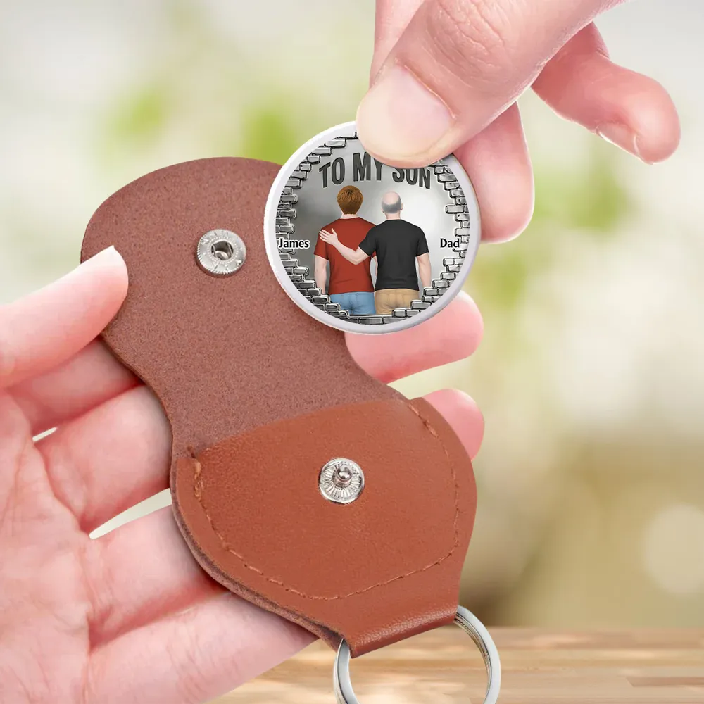 Personalized Pocket Hug for Son, Dad and Son Back View, Unique Creative Gift of Encouragement - Image 3