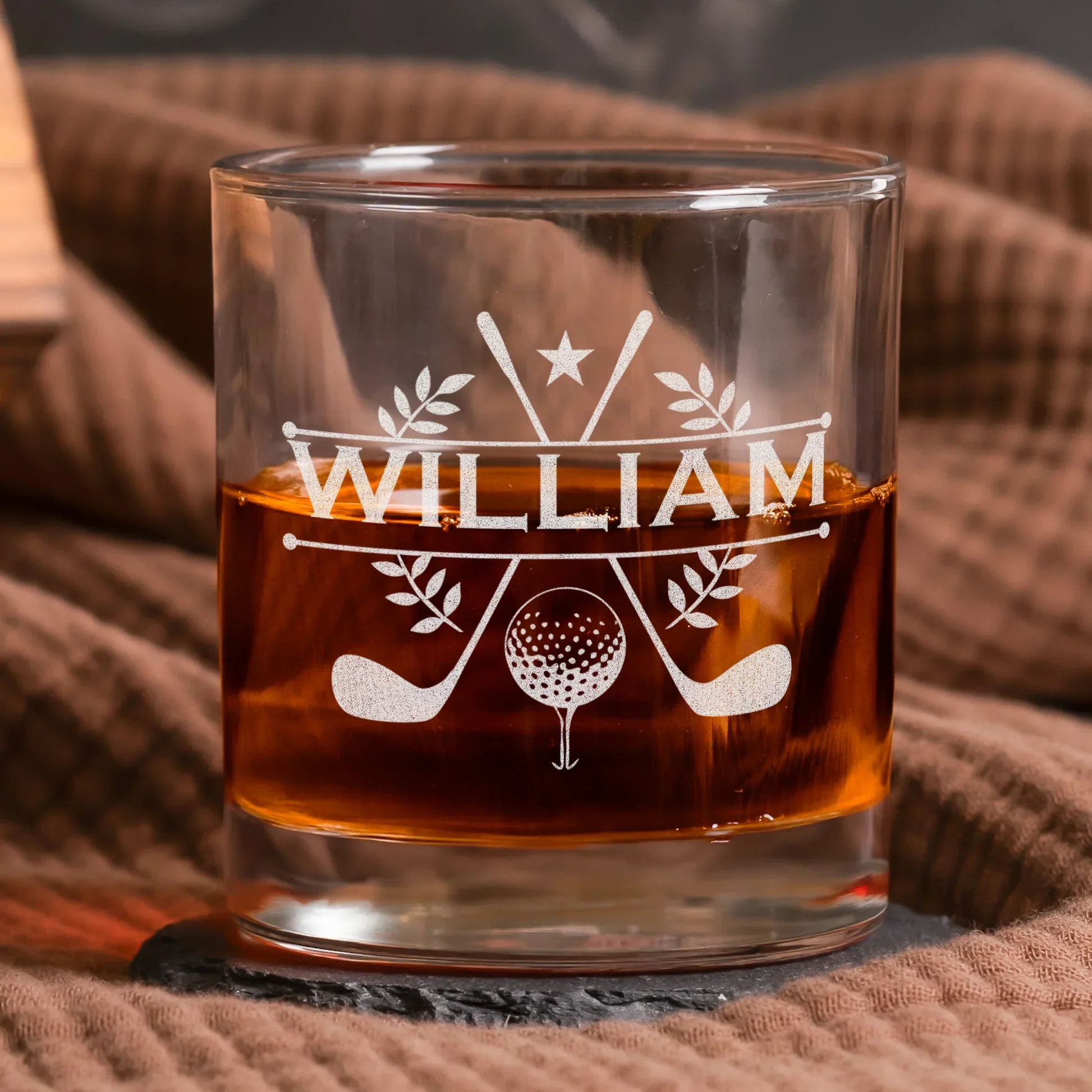Personalized Double Sided Whiskey Glass, Tuxedo Design, Unique Wedding Gift for Groomsman - Image 2