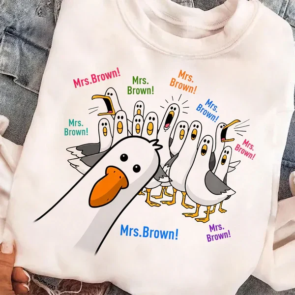 Personalized Seagulls Calling Classic Tee, Custom Teacher Name Design, Unique Back-to-School Gift - Image 4