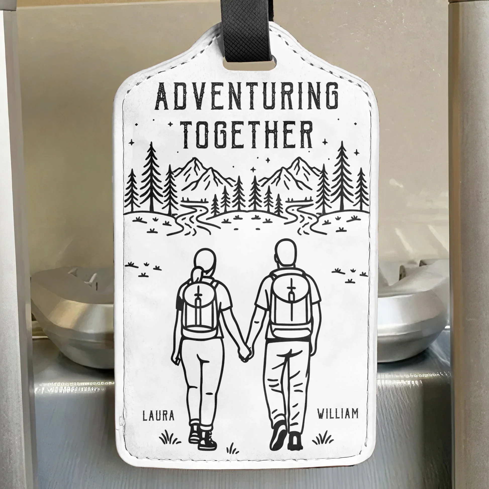 Personalized Leather Luggage Cover, Adventuring Together Couple Travel, Unique Creative Gift - Image 7