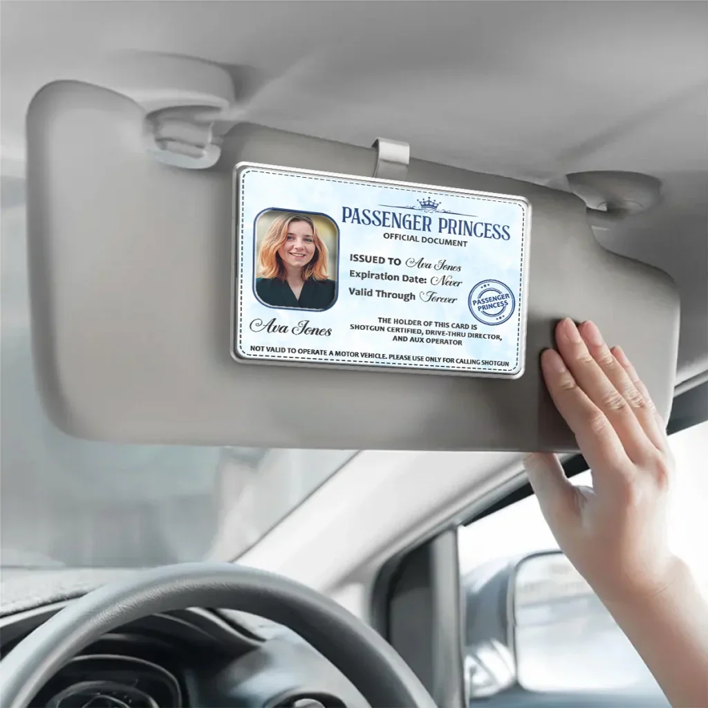 Pink Document Style Passenger Princess 2-Layer Acrylic Car Visor Clip, Creative Gift for Wife & Friend - Image 3
