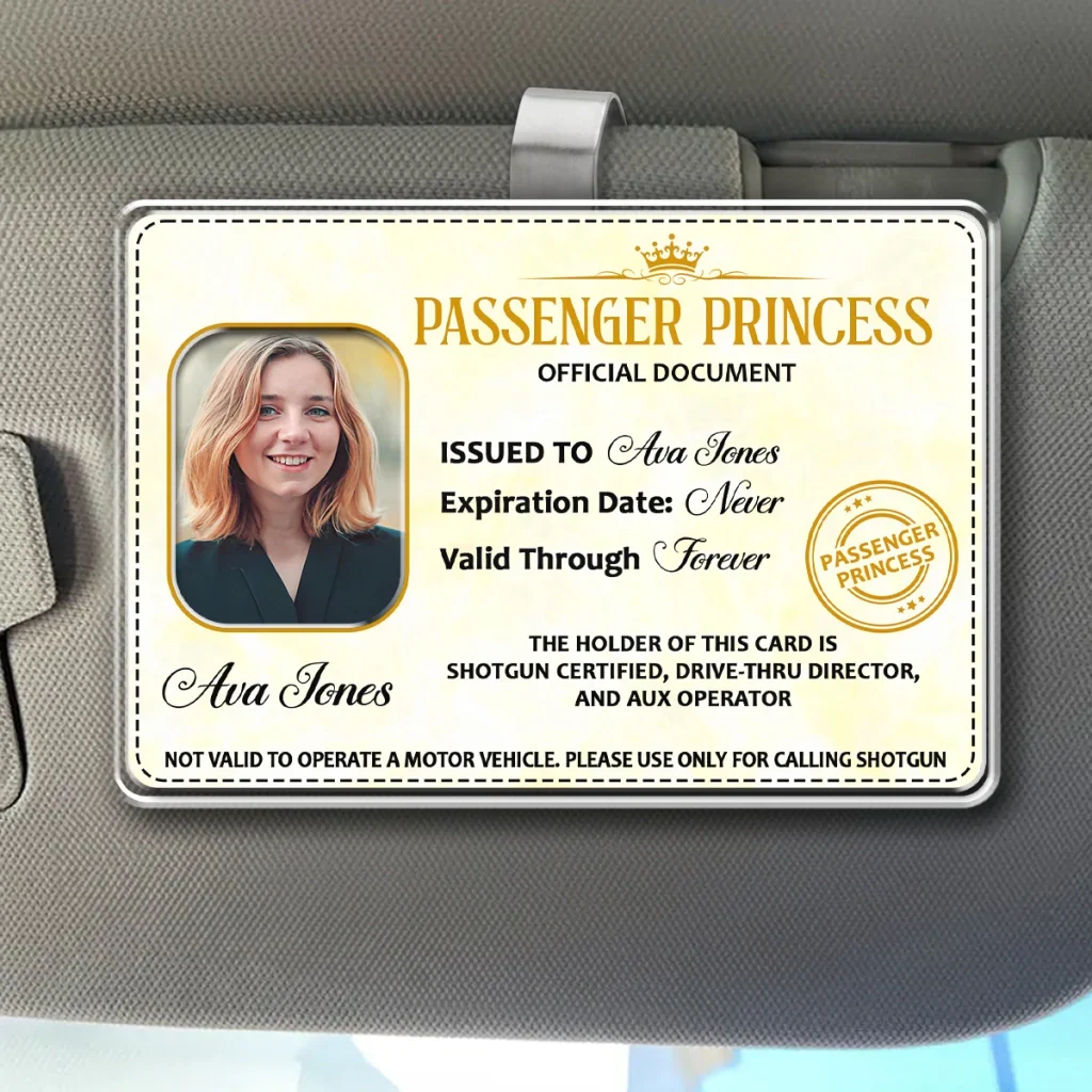 Pink Document Style Passenger Princess 2-Layer Acrylic Car Visor Clip, Creative Gift for Wife & Friend - Image 5