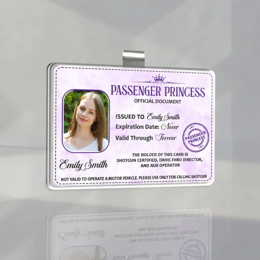 Pink Document Style Passenger Princess 2-Layer Acrylic Car Visor Clip, Creative Gift for Wife & Friend - Image 7