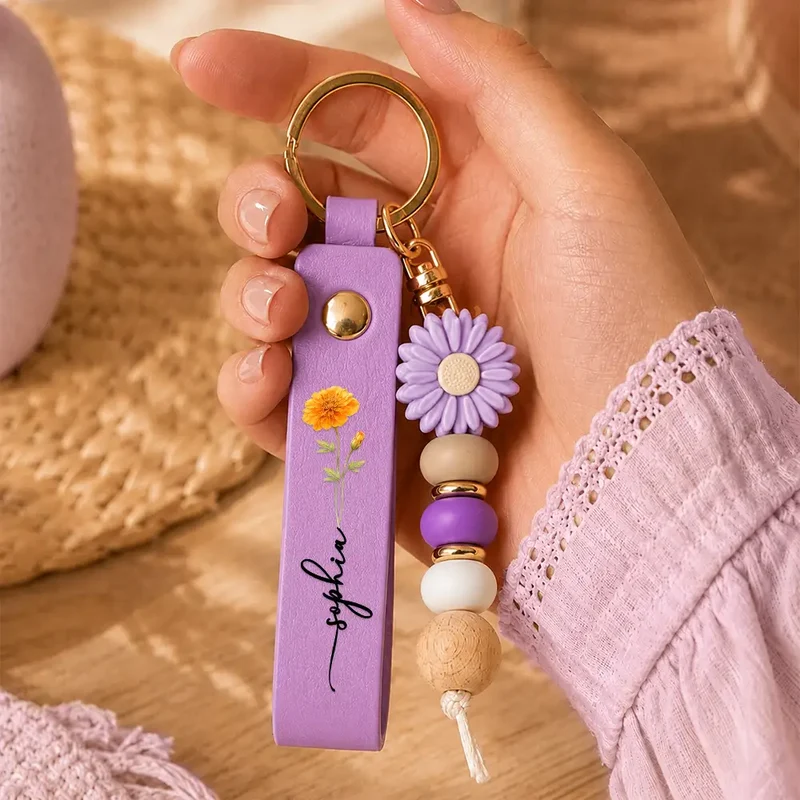 Custom Daisy Keychain, Soft Pastel Flower Design For Bag Or Keys, Unique Creative Gift For Her - Image 3