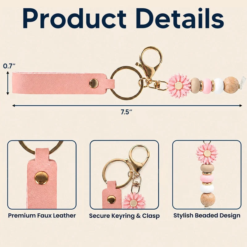 Custom Daisy Keychain, Soft Pastel Flower Design For Bag Or Keys, Unique Creative Gift For Her - Image 4