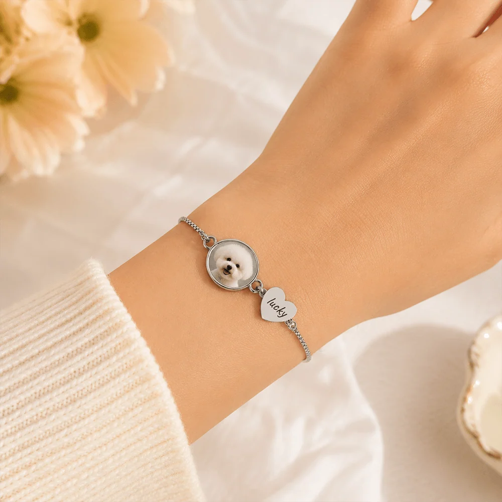 Dog Bone Photo Bracelet, Custom Pet Portrait Keepsake, Unique Creative Gift for Dog Owner - Image 3